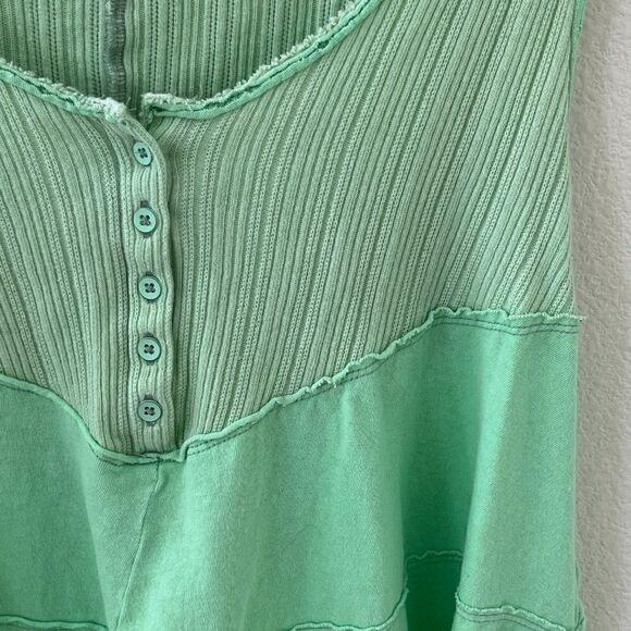 Urban Outfitters Cadie Henley Tank Top Green - Picture 3 of 15